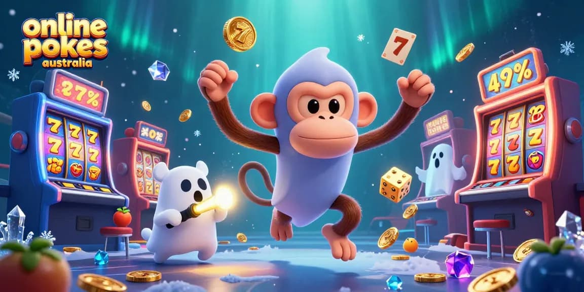 Juggle golden elements with online pokies Australia in a haunted casino scene.