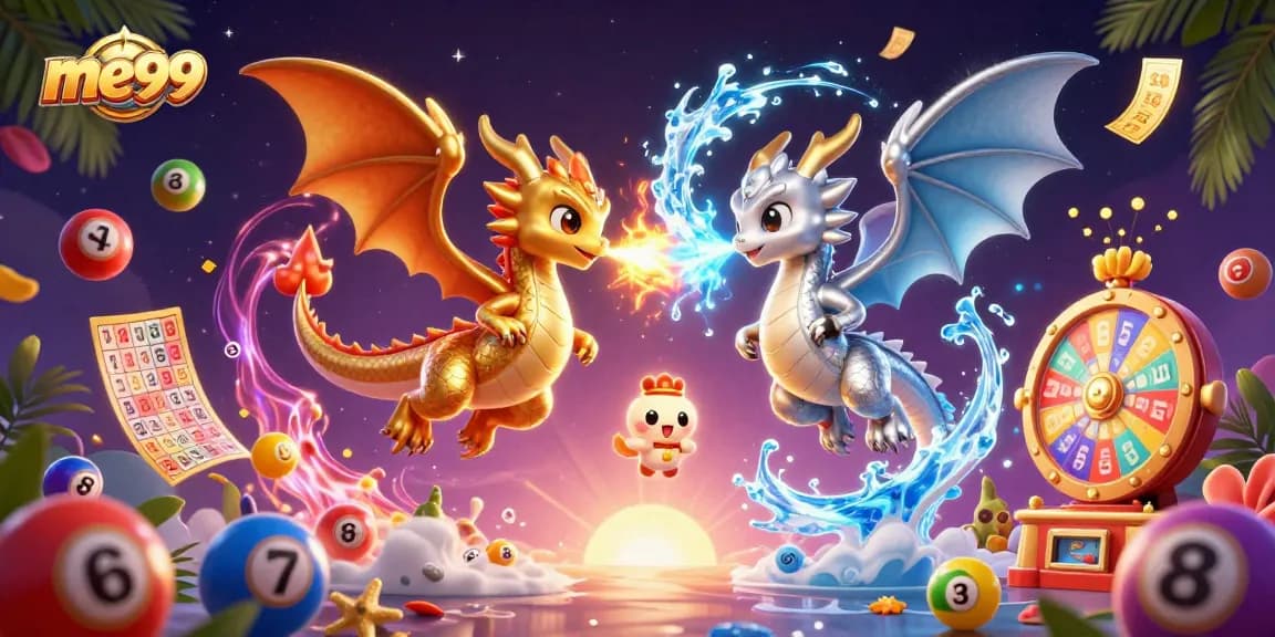 Experience thrilling gameplay at me99 with dragons amidst a vibrant casino scene.