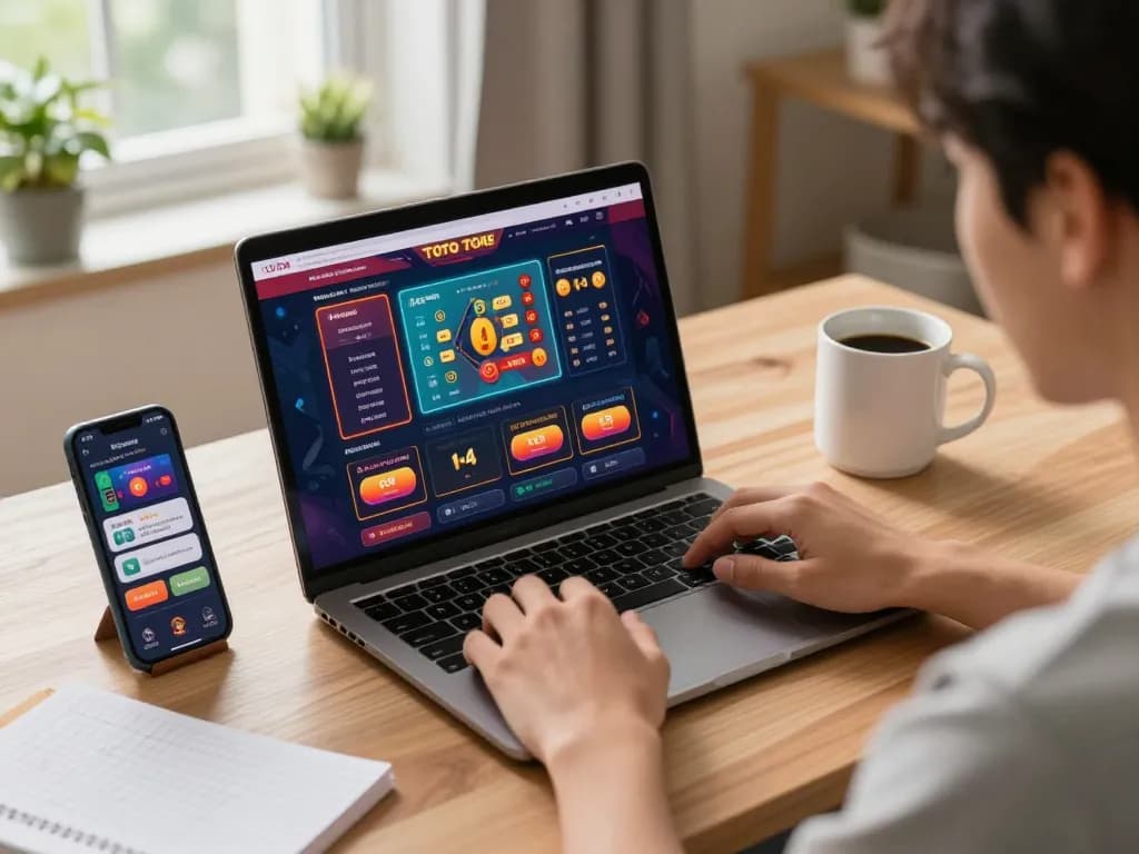 Bergabung dalam strategi taruhan toto togel di laptop selama sesi permainan di rumah yang nyaman