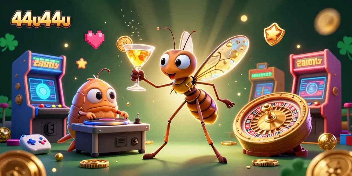 Engage with 44u44u's vibrant casino universe featuring unique themed characters and gaming elements.