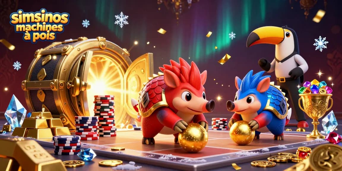 Découvrez les machines à sous Simsinos avec une scène de jeu dynamique et immersive.