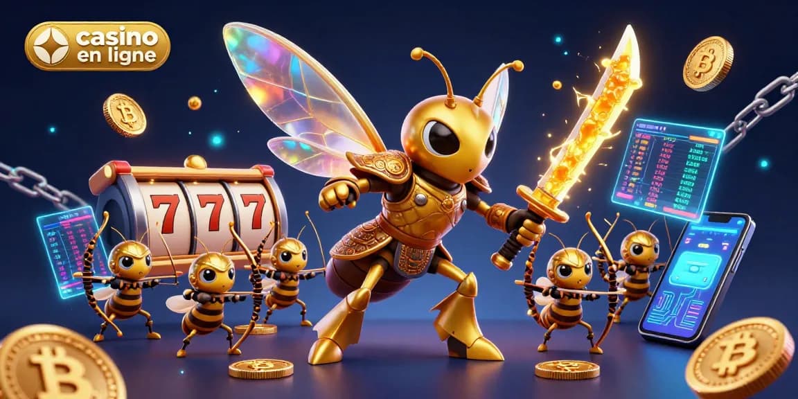 Plongez dans l'univers du casino en ligne avec une illustration captivante de jeux de machine à sous.