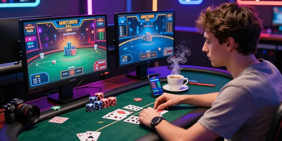 Pengguna terlibat di lapak303 dengan suasana permainan poker online yang menarik.
