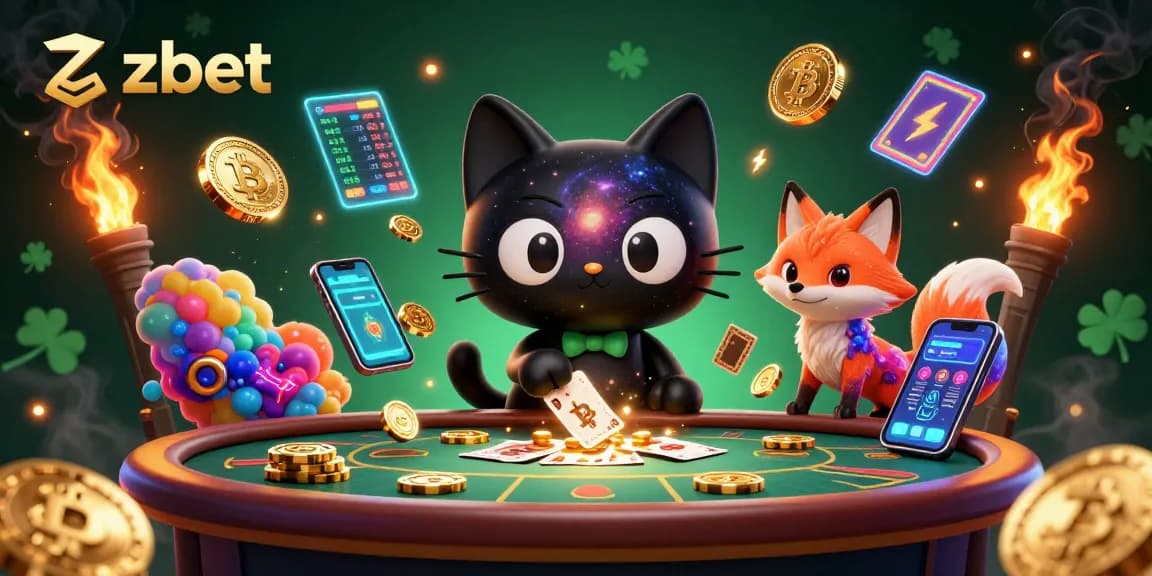 Engage with zbet's dynamic cosmic casino featuring a black hole cat and nebula fox.