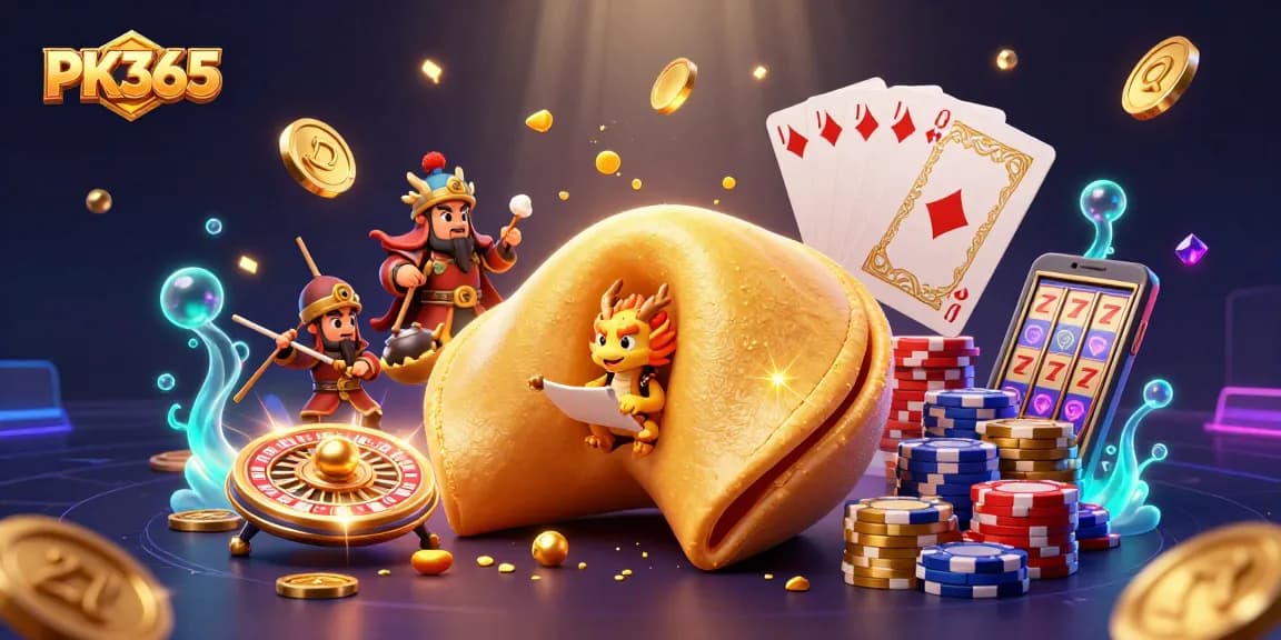 Experience thrilling wins with PK365, featuring dynamic casino elements and vibrant characters.