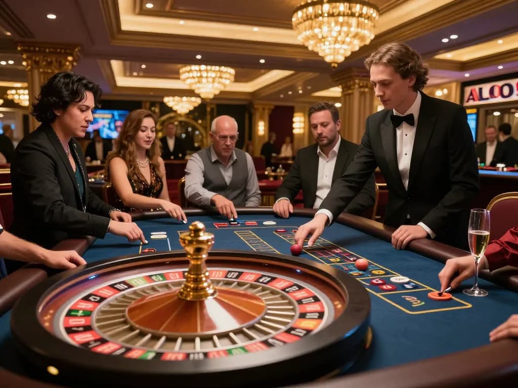 Players engaging in a live roulette game at ALO8, showcasing an exciting casino atmosphere