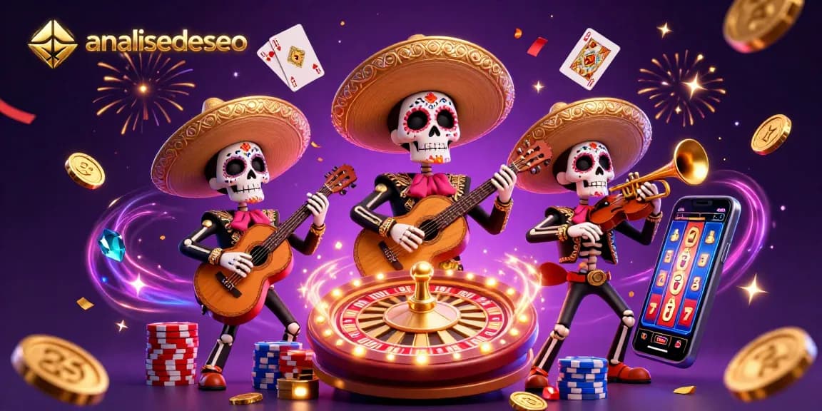 Experience thrilling play with the vibrant mariachi band and casino elements in analisedeseo's festive illustration.