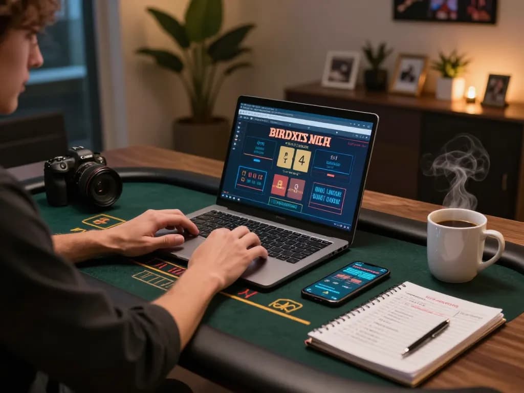 Engaging online gaming scene at Trang chủ Jun88 with player using laptop for live gambling