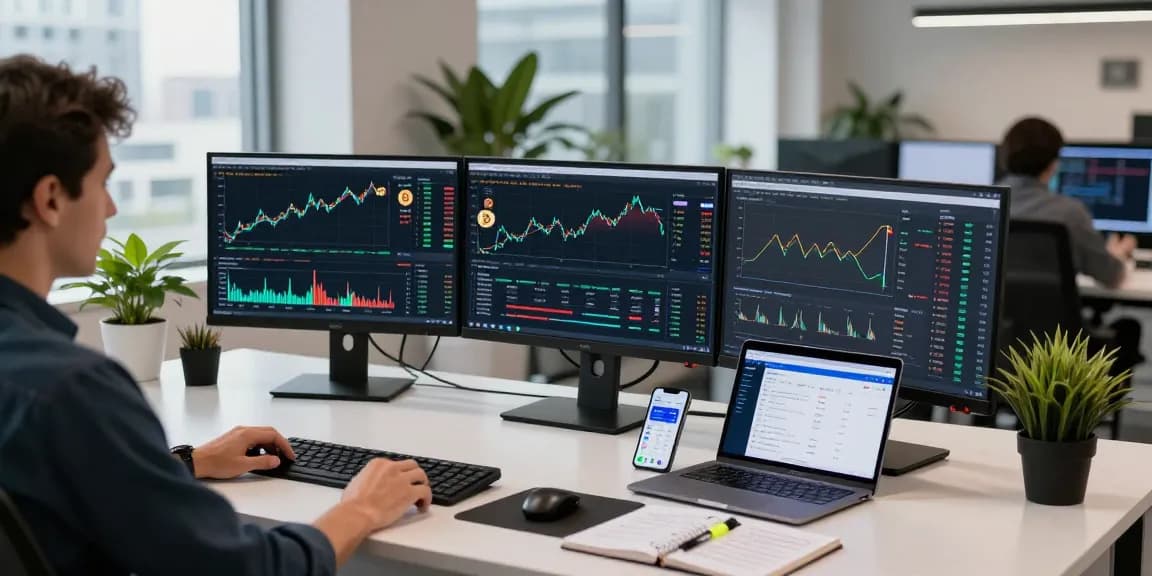 Cricbet99 cryptocurrency trading workspace with live charts and digital wallet setup.