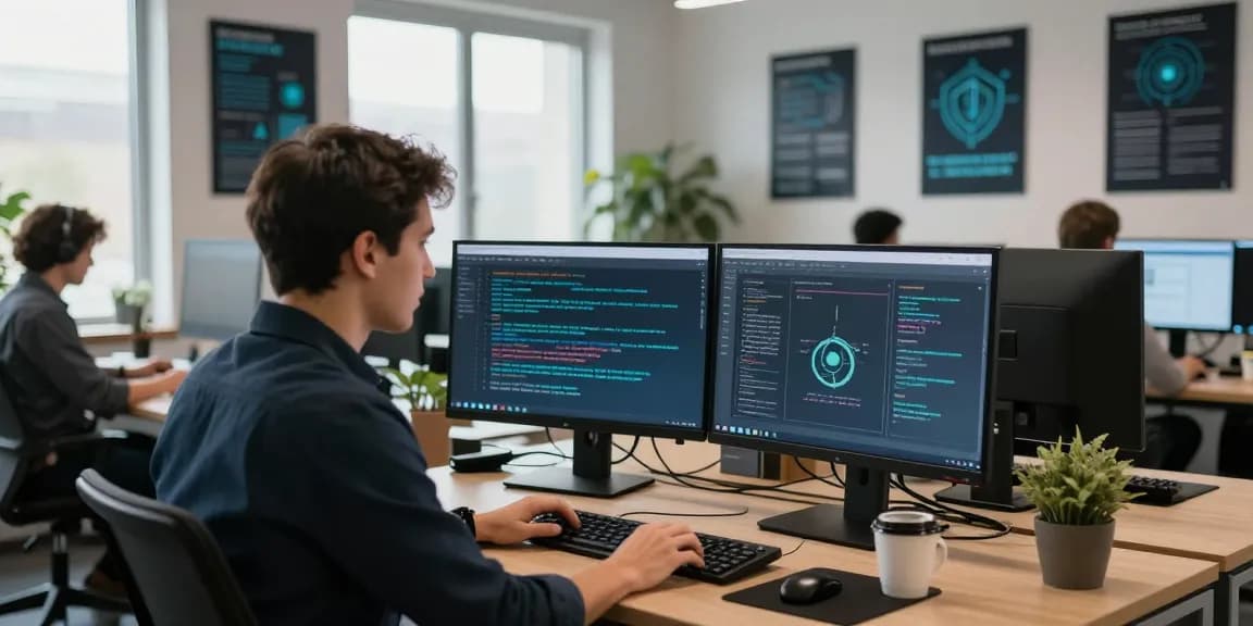 Professionals recovering stolen cryptocurrency in a modern cybersecurity office.