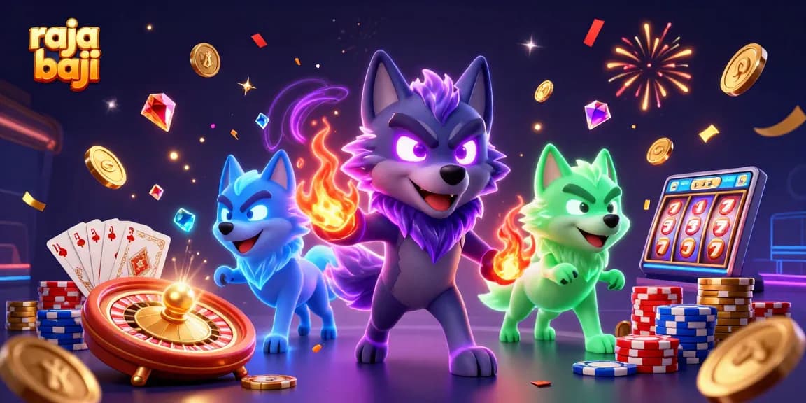 Engage with raja baji gaming through stunning 3D illustration showcasing excitement and energy.