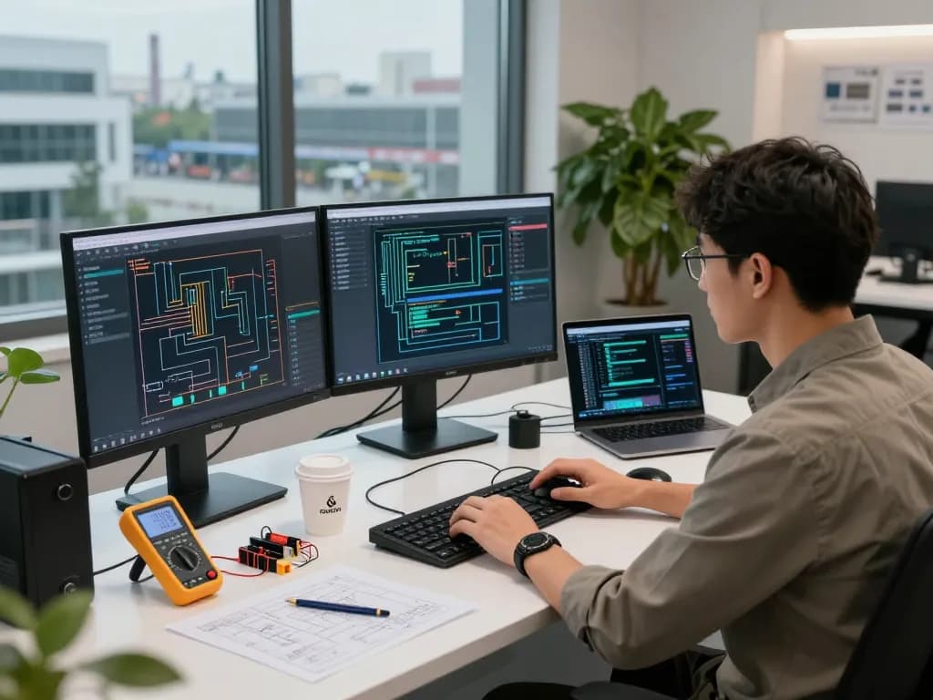 Hải Phòng Tech automation workspace with advanced technology and programming setup.