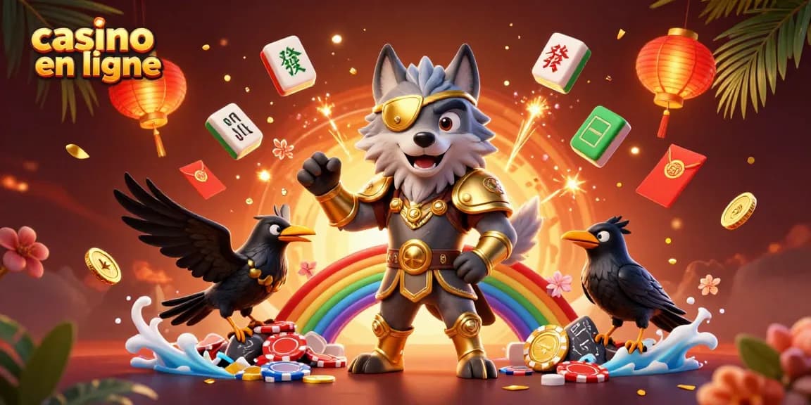 Vivez l'expérience d'un casino en ligne avec Odin et ses compagnons sur un pont de jetons en or.