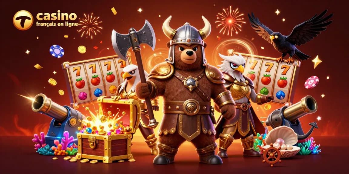 Profitez de l'excitation des jeux de casino français en ligne avec des personnages audacieux et des éléments de jeu.