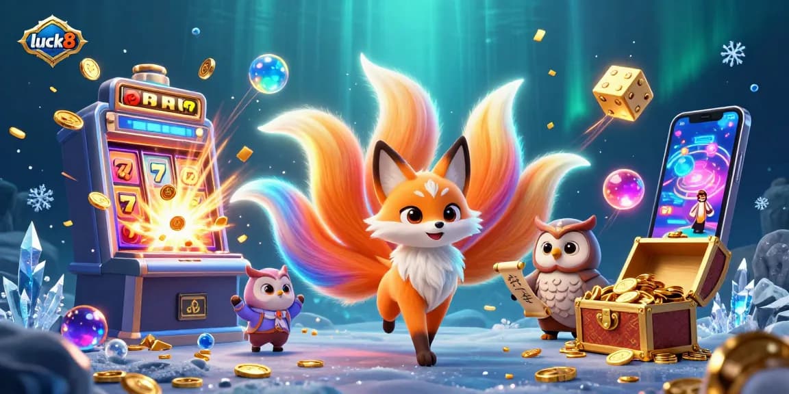 Engaging scene showing luck8 inspired gaming elements with vibrant characters and energetic casino symbols.