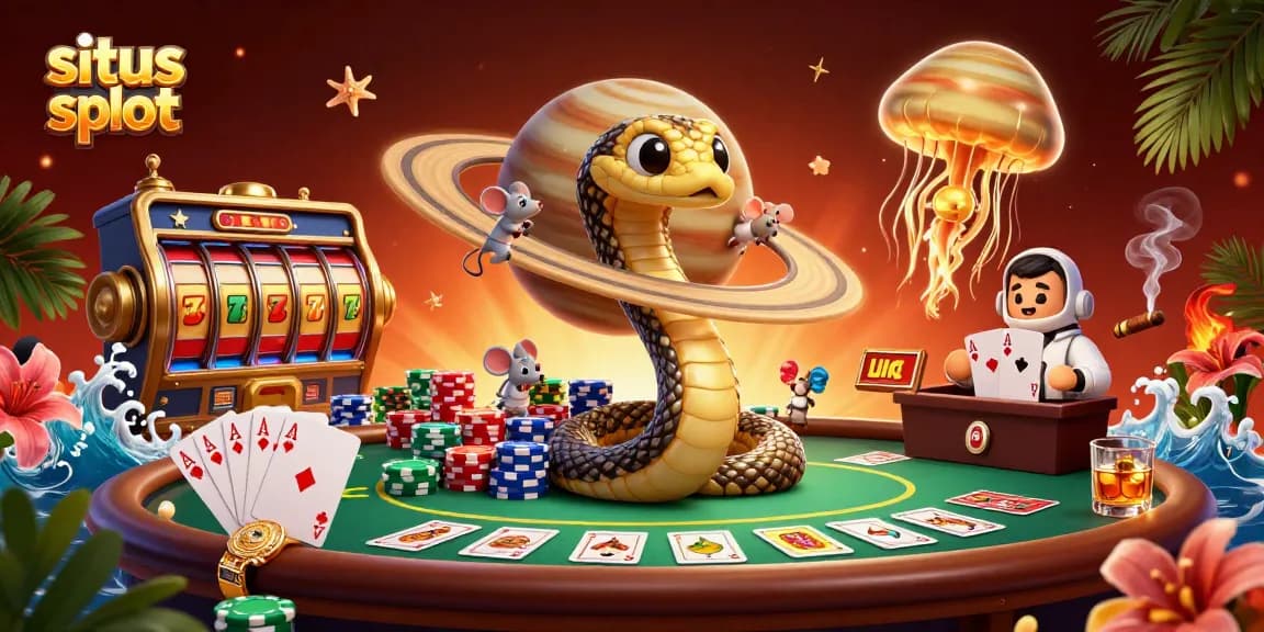 Engage in exciting situs slot gameplay with cosmic characters and vibrant casino elements.