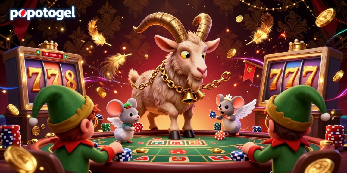 Experience exciting gameplay at popotogel with 3D cartoon characters in a vibrant casino scene full of energy.
