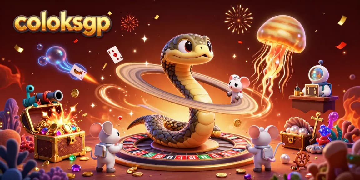 Experience thrilling bets at coloksgp with a vibrant cosmic casino scene featuring unique characters.