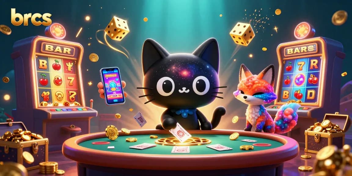 Experience thrilling gameplay at brcs with vibrant 3D casino illustration showcasing exciting slot machines and cosmic characters.