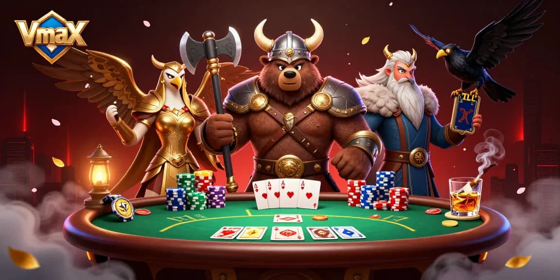 Immerse in Vmax as you conquer poker tables with Viking bears and Valkyrie eagles in epic battles