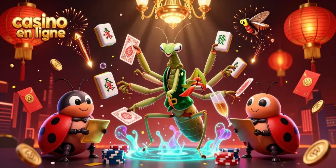 Découvrez le casino en ligne avec une illustration animée de jeux excitants.