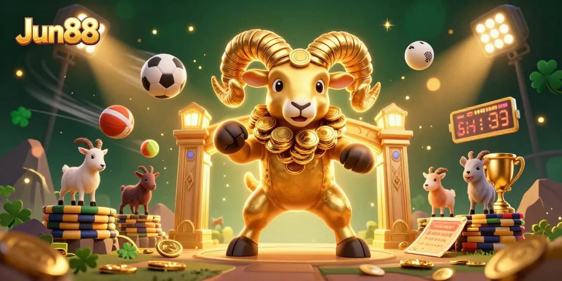 Experience Jun88's thrilling online gaming with dynamic sports elements and vibrant visuals.