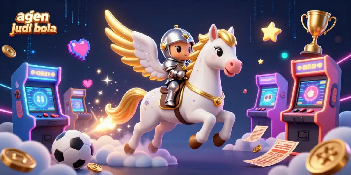 Engage with agen judi bola while exploring dynamic sports betting themes featuring a celestial horse and knight.
