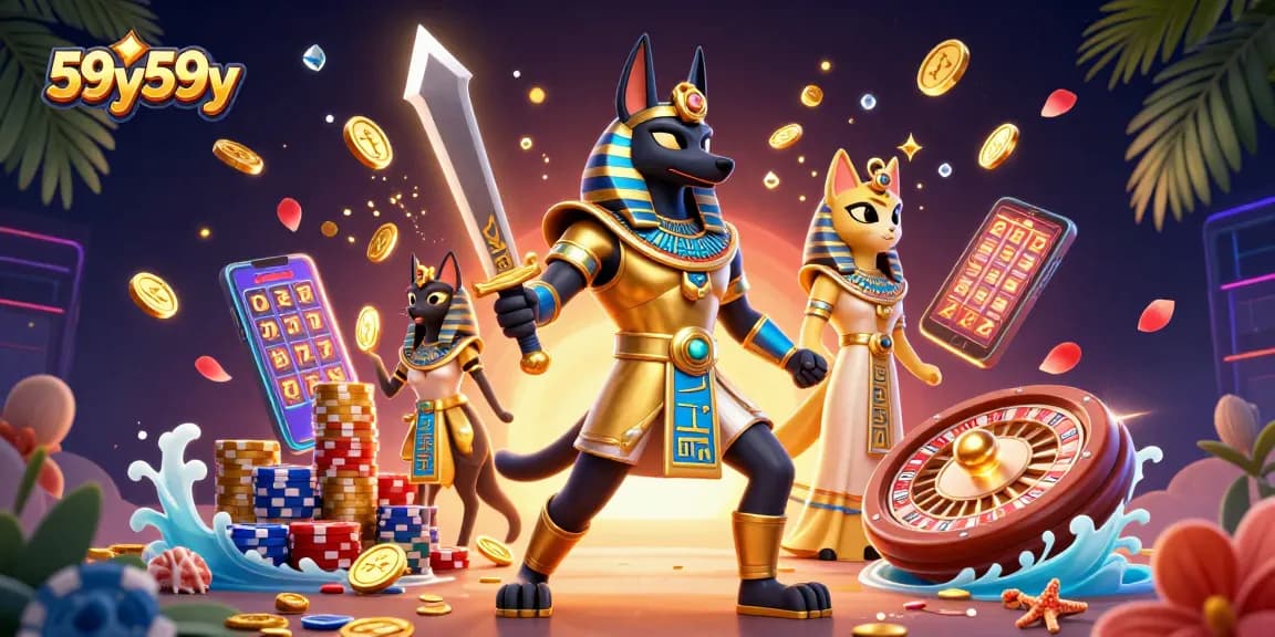 Experience thrilling moments at 59y59y with vibrant casino imagery and dynamic elements.