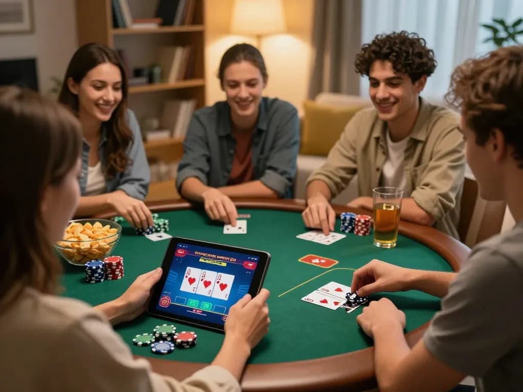 Players enjoying online poker at home using https://vu88.lol/ for strategic betting and entertainment.