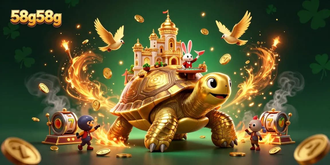 Experience the excitement of 58g58g with a vibrant casino scene featuring gold and fun!