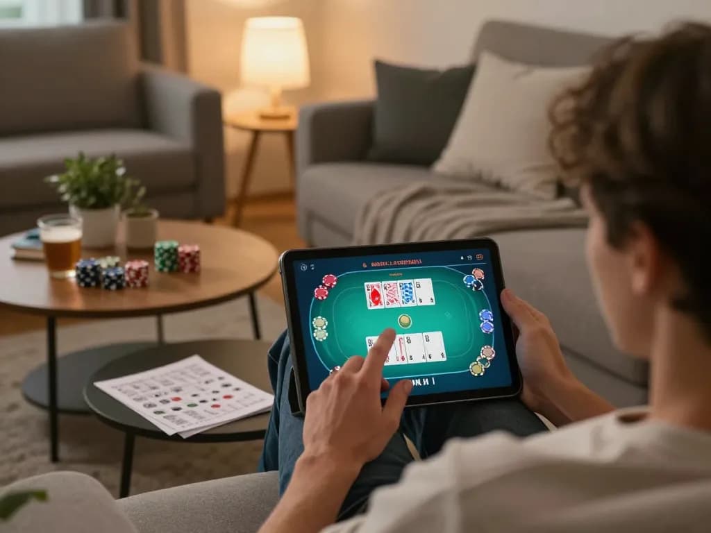 Engaging in responsible online gaming at home with siapbos88 poker app on tablet