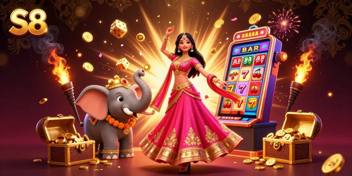S8 invites players to win big with vibrant games and strategic plays in this stunning casino illustration.