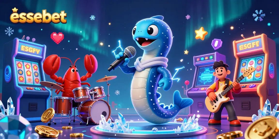 Experience the thrill of essebet in an underwater casino with vibrant gaming visuals and dynamic characters.