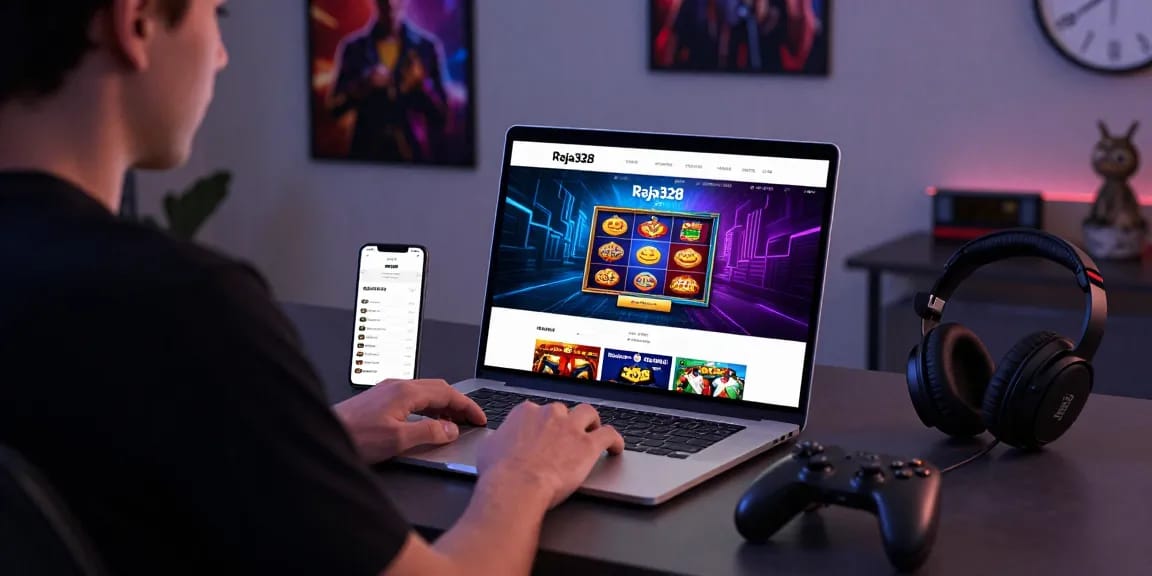 Engaging online gambling scene highlighting link alternatif raja328 for easy access and game selection.
