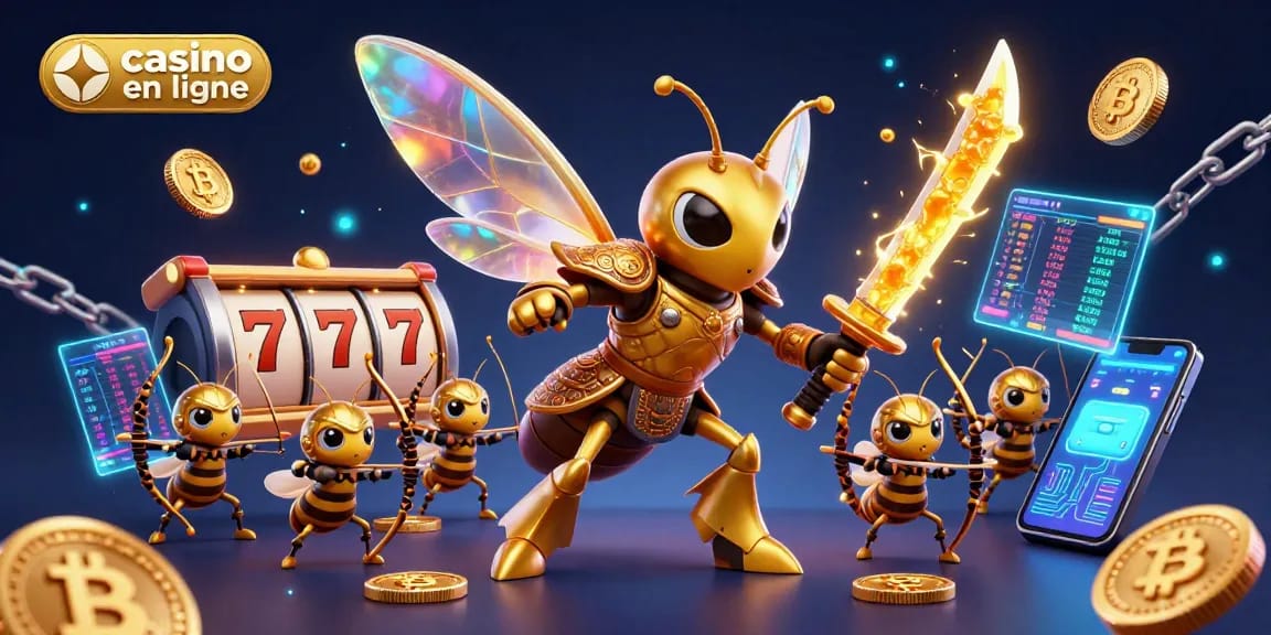 Plongez dans l'univers du casino en ligne avec une illustration captivante de jeux de machine à sous.