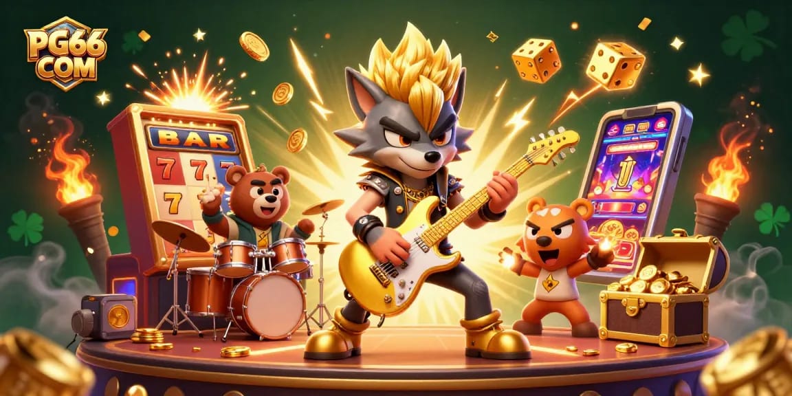 Experience thrilling gameplay at PG66 COM with vibrant casino action featuring rock star characters.