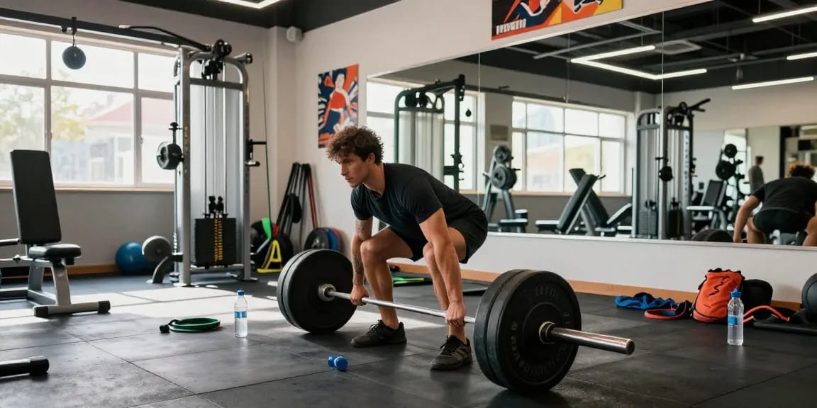 Anabolika Shop Deutschland - Bodybuilder beim Training für effektiven Muskelaufbau im modernen Fitnessstudio.