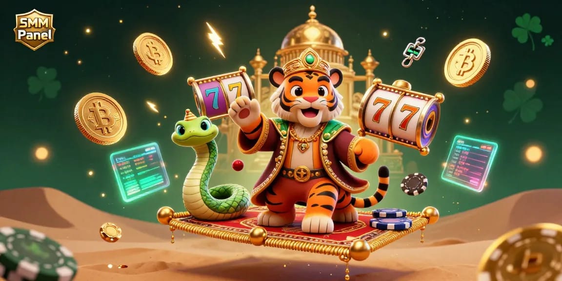 Boost your gaming strategy with SMM Panel's engaging features highlighted in a vibrant casino scene.