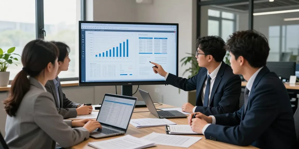 Tim audit forensik AAFI Kota Tasikmalaya bekerja sama di kantor modern.