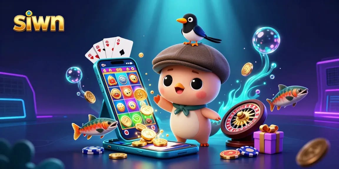 Spin and win at siwn's vibrant credit card casino scene with captivating characters!