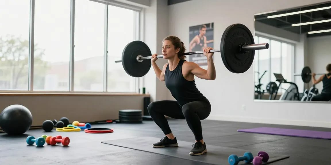 Astera Shop offers a dynamic fitness environment with a focused individual lifting weights showcasing dedication and strength.