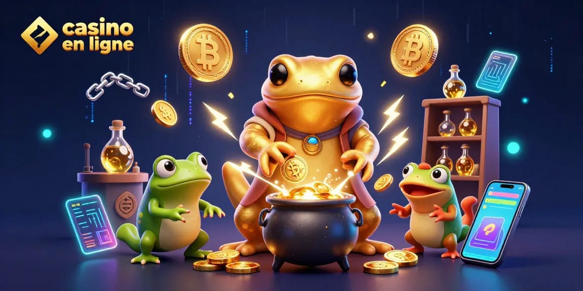 Jouez au casino en ligne avec une illustration riche de personnages captivants et de pièces d'or brillantes.