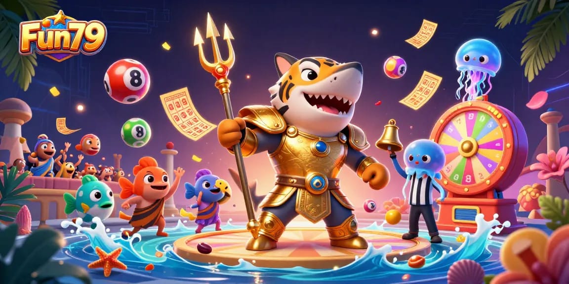 Engage with Fun79's thrilling gaming experience in this vibrant 3D illustration.