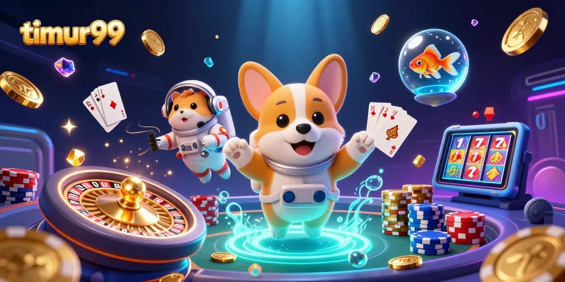 Experience the thrill of timur99 in a lively space casino with captivating characters.