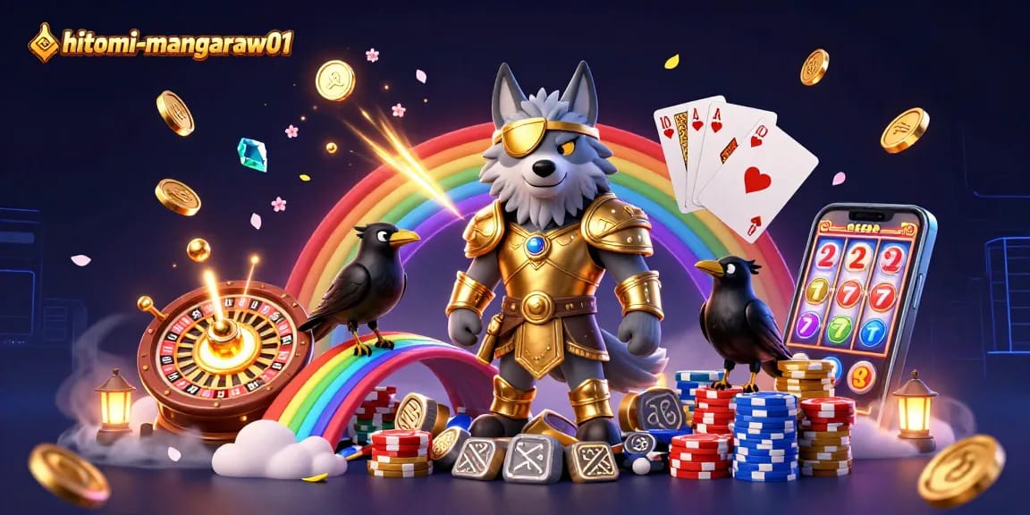 Spin to win with hitomi-mangaraw01 featuring a vibrant casino scene full of action