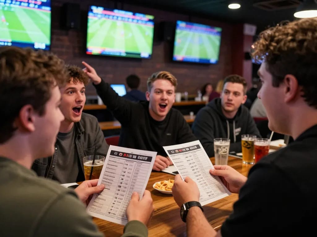 Engaging in thể thao mb66 betting at a lively sports bar with friends cheering