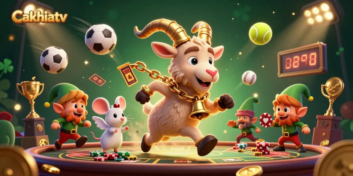 Cakhiatv engages viewers with a festive casino scene featuring a Krampus goat and mischievous elves.