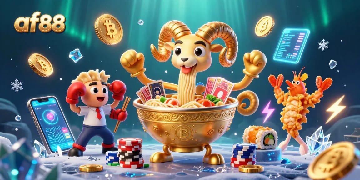 Engage in thrilling games at af88 with unique cartoon characters participating in a vibrant casino scene.