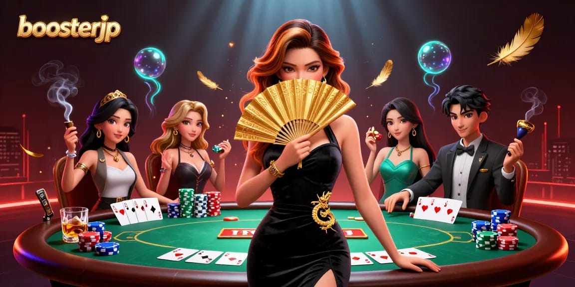 Boost your wins at boosterjp with this dynamic poker scene highlighting impressive game elements.