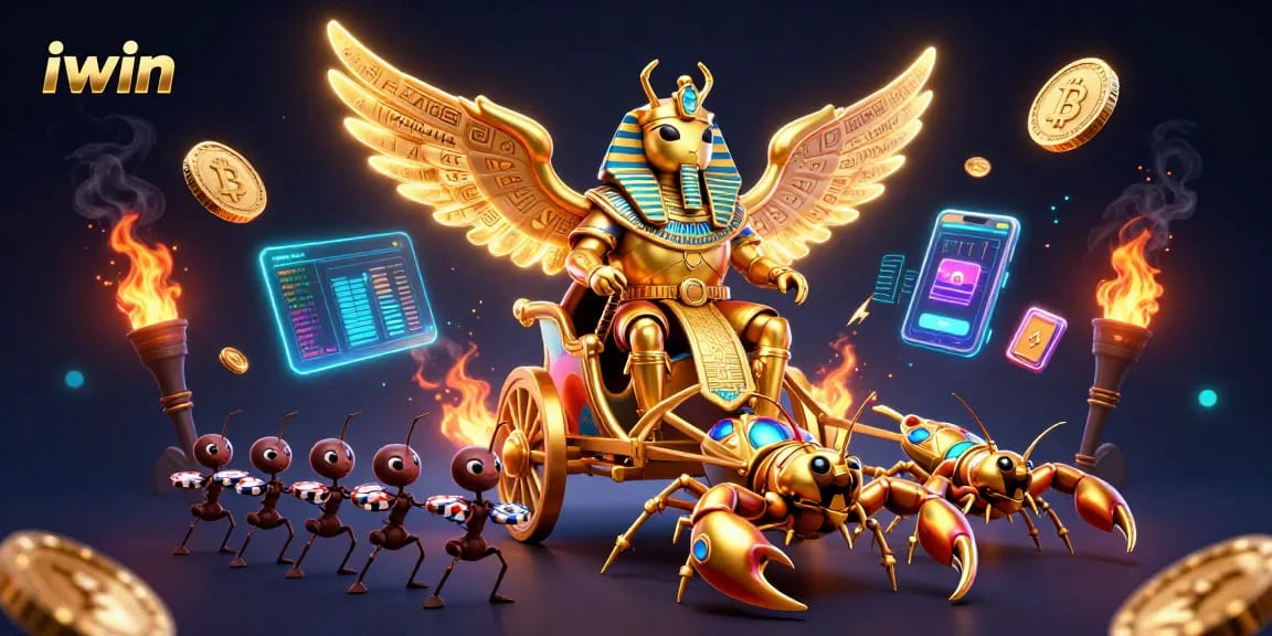 Experience thrilling iwin gameplay with unique characters in an extravagant casino setting.